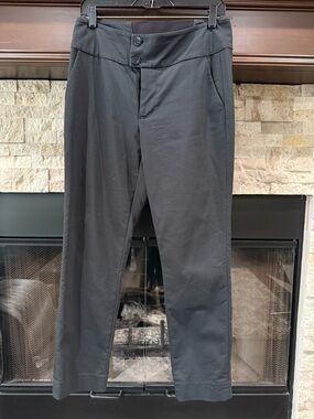 CAbi Black Cropped Straight-Leg Pants